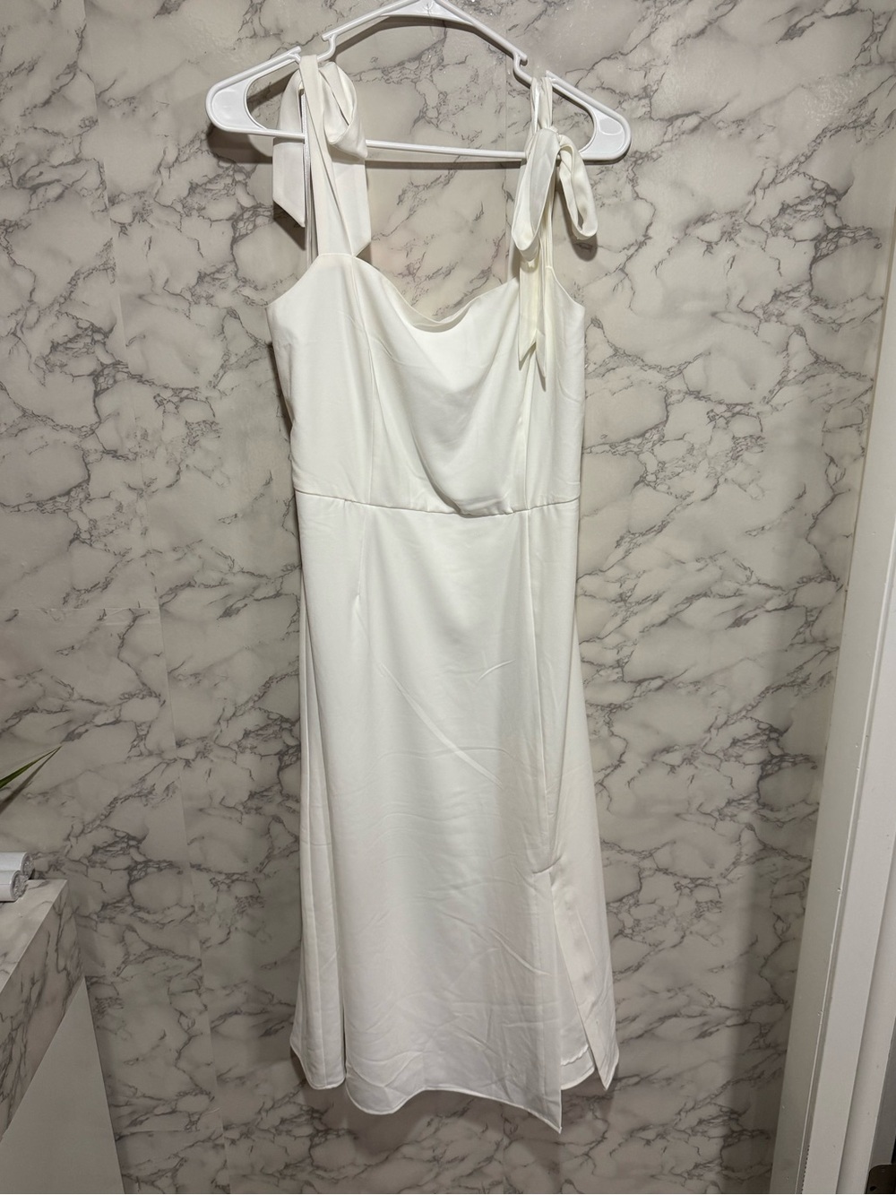 Petal & Pup White Midi Tie-Shoulder Dress